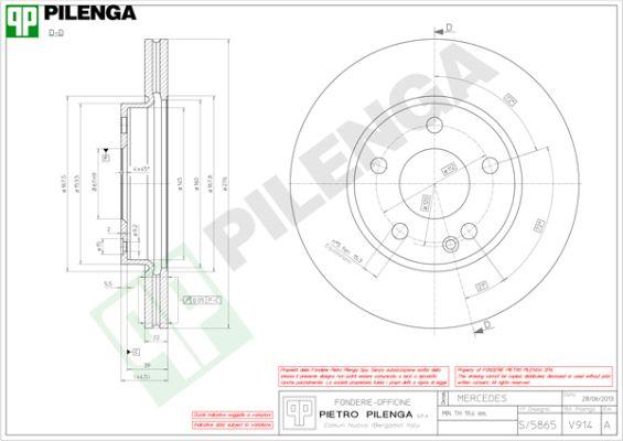 Pilenga V914 - Brake Disc autospares.lv