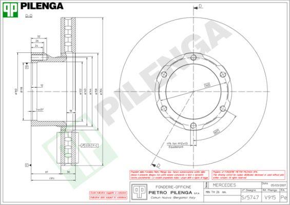 Pilenga V915 - Brake Disc autospares.lv