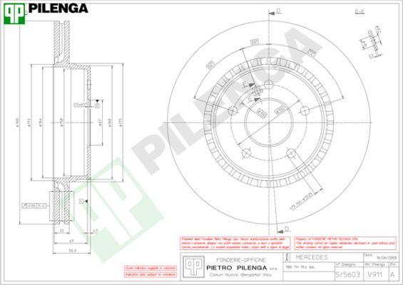 Pilenga V911 - Brake Disc autospares.lv