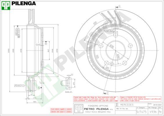 Pilenga V936 - Brake Disc autospares.lv