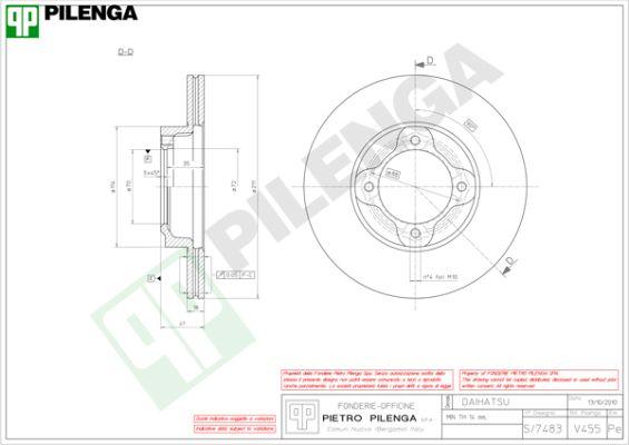 Pilenga V455 - Brake Disc autospares.lv