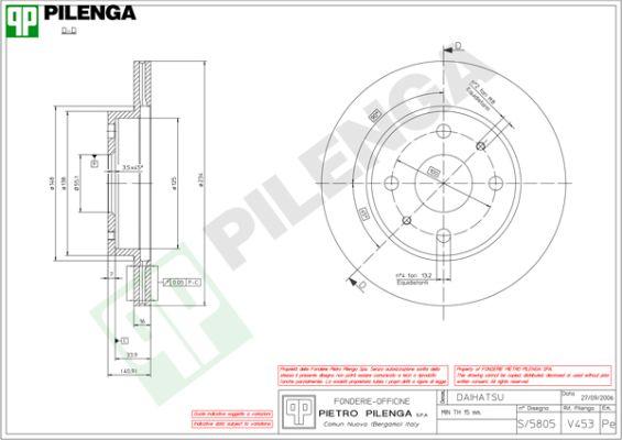 Pilenga V453 - Brake Disc autospares.lv