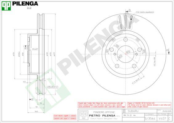 Pilenga V407 - Brake Disc autospares.lv