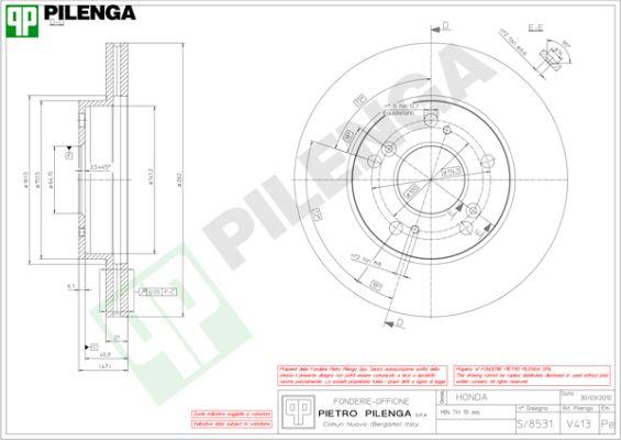 Pilenga V413 - Brake Disc autospares.lv