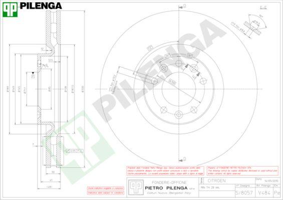 Pilenga V484 - Brake Disc autospares.lv