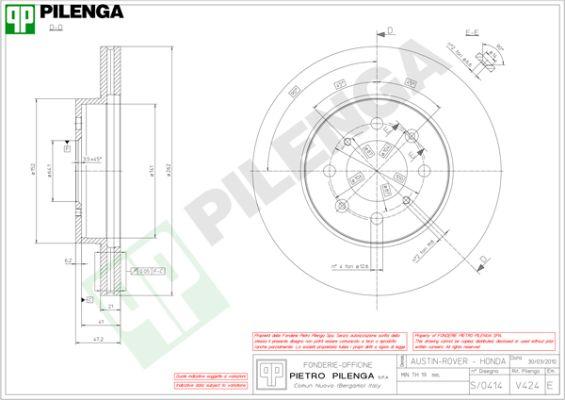 Pilenga V424 - Brake Disc autospares.lv