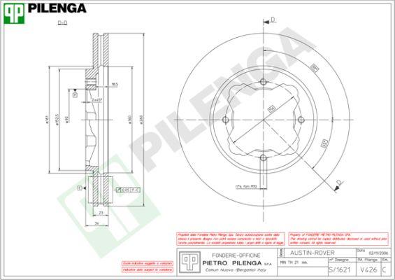 Pilenga V426 - Brake Disc autospares.lv