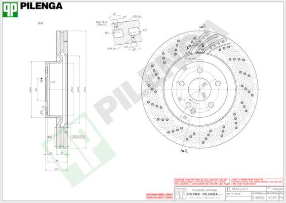 Pilenga V595 - Brake Disc autospares.lv