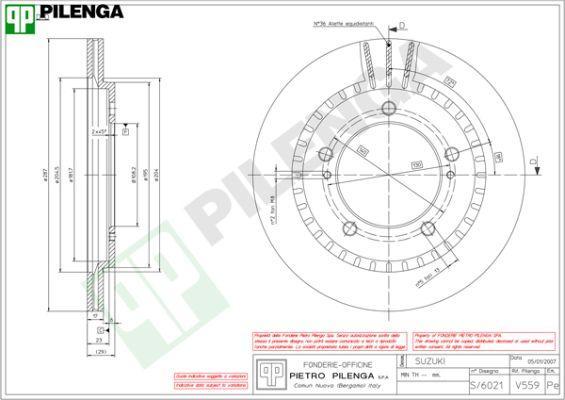 Pilenga V559 - Brake Disc autospares.lv