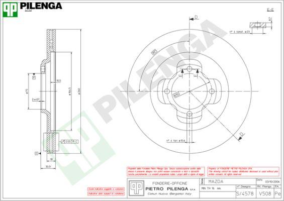 Pilenga V508 - Brake Disc autospares.lv