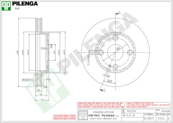 Pilenga V514 - Brake Disc autospares.lv