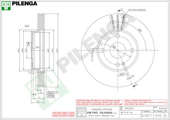 Pilenga V512 - Brake Disc autospares.lv