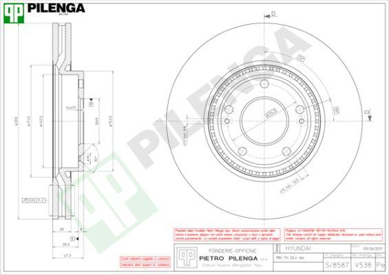 Pilenga V538 - Brake Disc autospares.lv