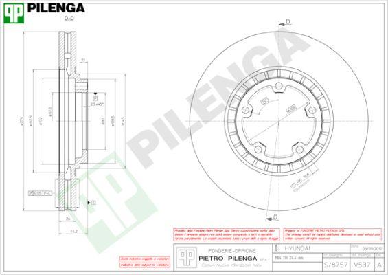 Pilenga V537 - Brake Disc autospares.lv