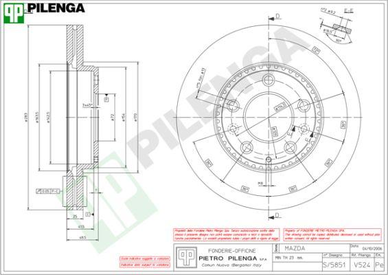 Pilenga V524 - Brake Disc autospares.lv