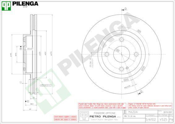 Pilenga V525 - Brake Disc autospares.lv