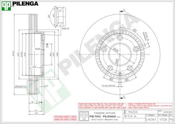 Pilenga V526 - Brake Disc autospares.lv