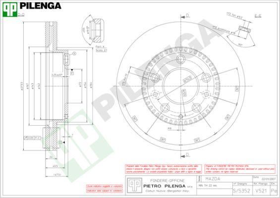 Pilenga V521 - Brake Disc autospares.lv