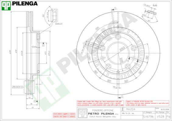 Pilenga V528 - Brake Disc autospares.lv