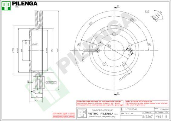 Pilenga V691 - Brake Disc autospares.lv