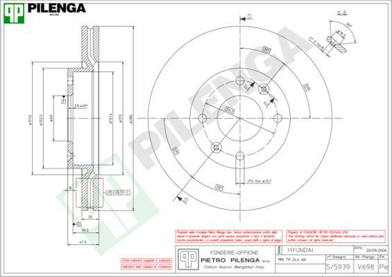 Pilenga V698 - Brake Disc autospares.lv