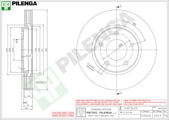 Pilenga V643 - Brake Disc autospares.lv