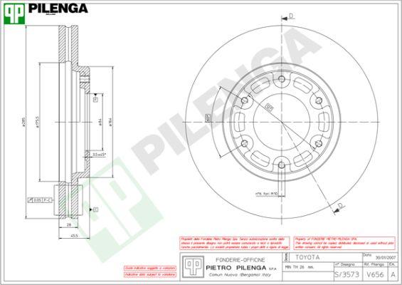 Pilenga V656 - Brake Disc autospares.lv