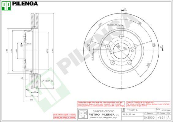 Pilenga V651 - Brake Disc autospares.lv