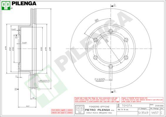 Pilenga V657 - Brake Disc autospares.lv