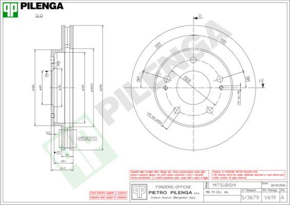 Pilenga V619 - Brake Disc autospares.lv