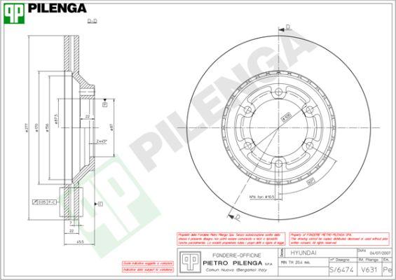 Pilenga V631 - Brake Disc autospares.lv