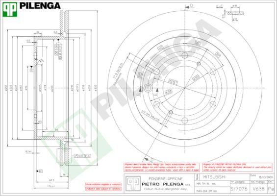 Pilenga V638 - Brake Disc autospares.lv