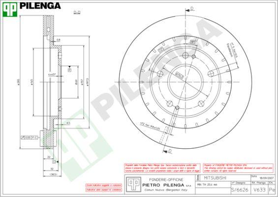 Pilenga V633 - Brake Disc autospares.lv