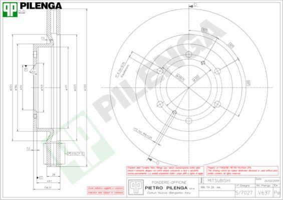 Pilenga V637 - Brake Disc autospares.lv