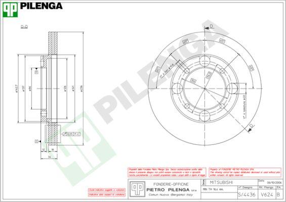 Pilenga V624 - Brake Disc autospares.lv