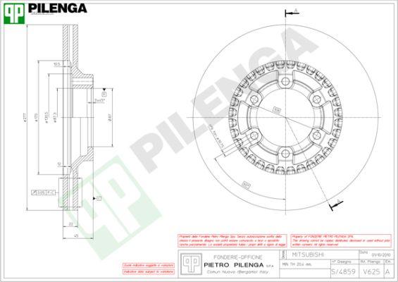 Pilenga V625 - Brake Disc autospares.lv