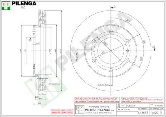 Pilenga V622 - Brake Disc autospares.lv