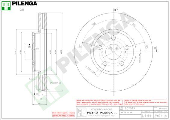 Pilenga V674 - Brake Disc autospares.lv