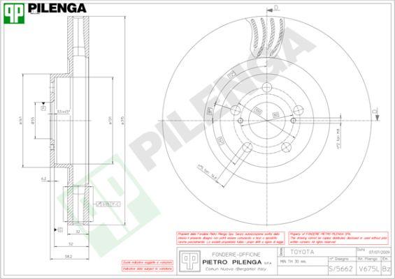 Pilenga V675L - Brake Disc autospares.lv