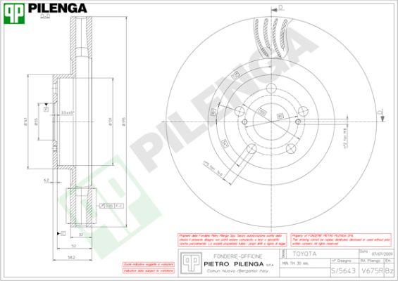 Pilenga V675R - Brake Disc autospares.lv