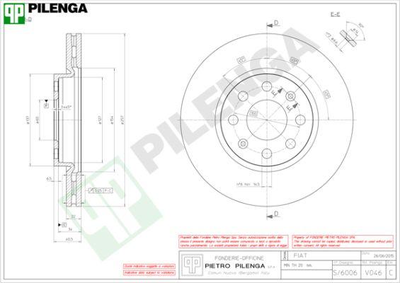 Pilenga V046 - Brake Disc autospares.lv