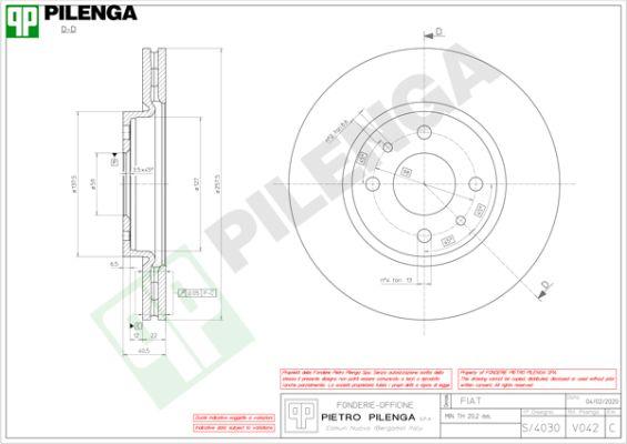 Pilenga V042 - Brake Disc autospares.lv