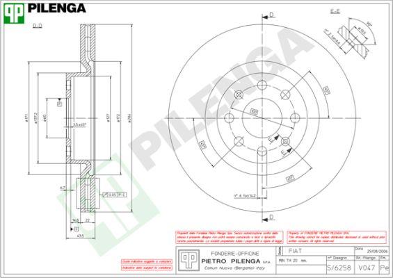 Pilenga V047 - Brake Disc autospares.lv