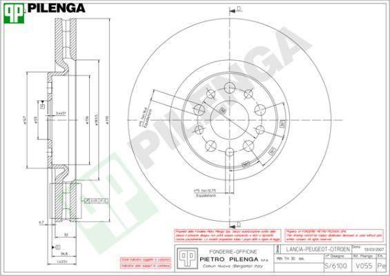 Pilenga V055 - Brake Disc autospares.lv