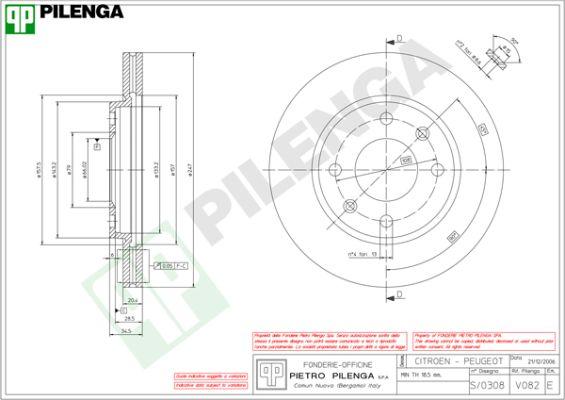 Pilenga V082 - Brake Disc autospares.lv