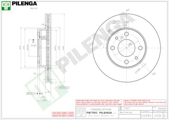 Pilenga V032 - Brake Disc autospares.lv