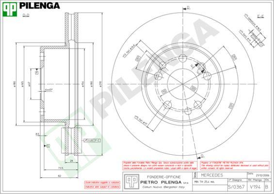 Pilenga V194 - Brake Disc autospares.lv