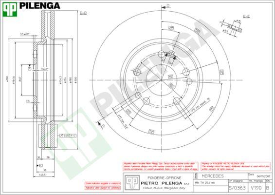 Pilenga V190 - Brake Disc autospares.lv