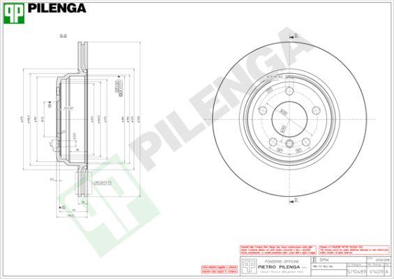 Pilenga V1409 - Brake Disc autospares.lv