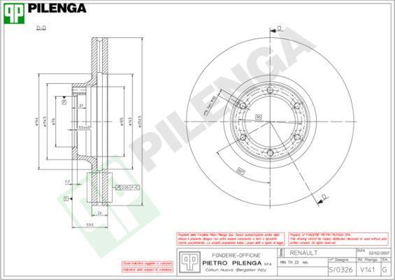 Pilenga V141 - Brake Disc autospares.lv